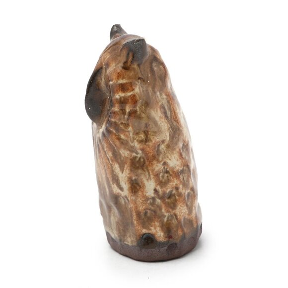 Vintage Ceramic Owl Figurine Brown Retro Sculpture Bird of Prey - Picture 6 of 6